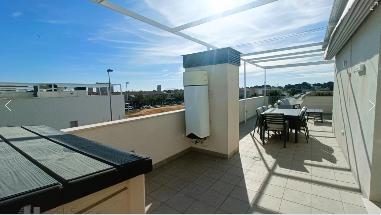 SOUTH FACING CORNER HOUSE 500 M FROM THE BEACH WITH HEATED POOL AND LARGE ROOF TERRACE IN SANTIAGO DE LA RIBERA