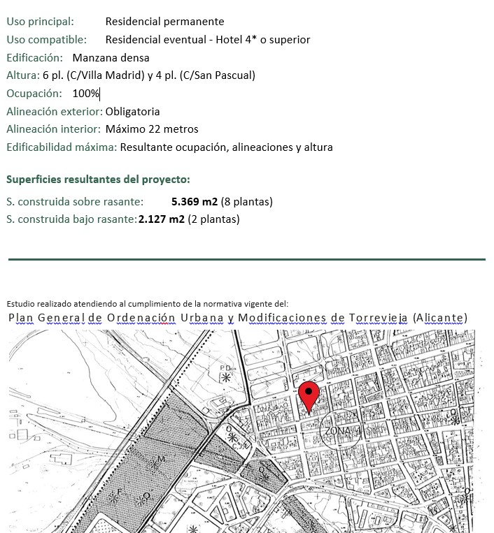 "OPPORTUNITÉ UNIQUE ! TERRAIN AVEC PROJET HÔTELIER DANS LE CENTRE DE TORREVIEJA, À CÔTÉ DU PORT ET DE LA ZONE DE LOISIRS